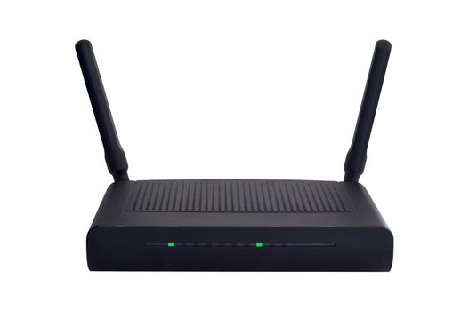 Isolate modem router on white background, internet concept