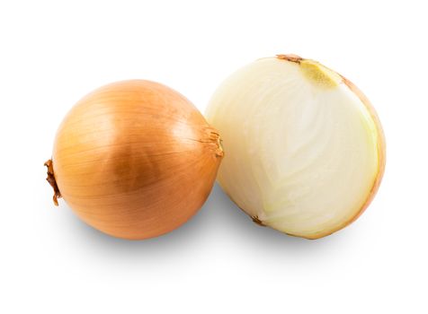 Fresh onion on white background, organic onion