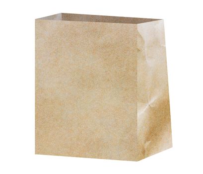 Isolate brown paper bag on white background