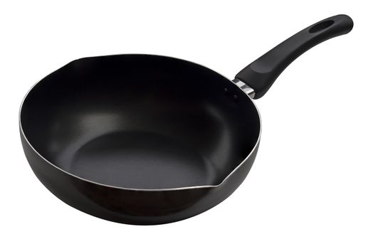 Isolate black cooking pan on white background, kitchenware