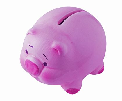 Finance concept, isolate pink piggy bank on white background