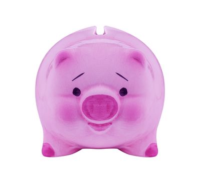 Finance concept, isolate pink piggy bank on white background