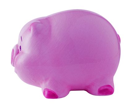 Finance concept, isolate pink piggy bank on white background