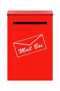 Red mail box on white background, delivery concept