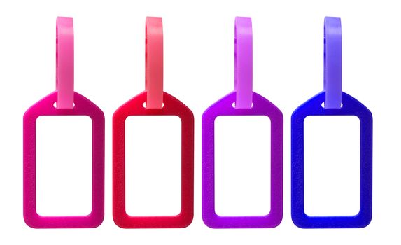 Isolate plastic name tag or label on white background