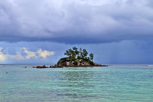 Sunny day beach view on the paradise islands Seychelles.