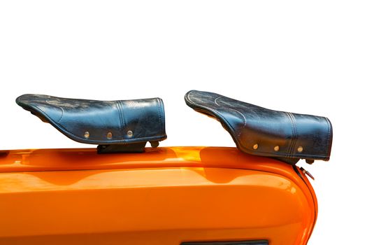 saddle of a motorcycle isolated on white background