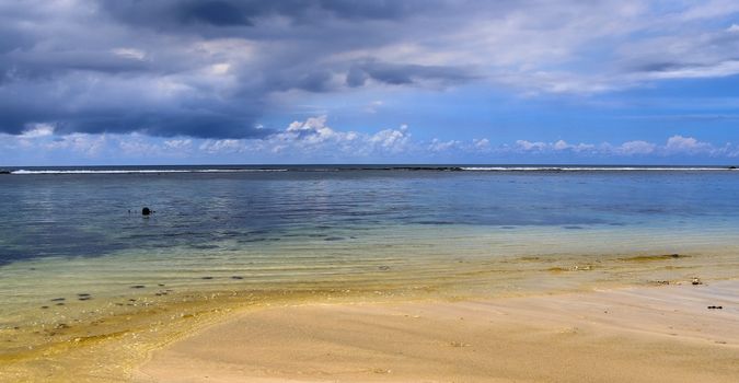 Sunny day beach view on the paradise islands Seychelles.