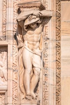 An image of the beautiful statue at Cathedral Milan Italy