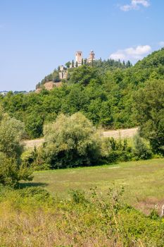 An image of a historic church on a hill, Marche Italy