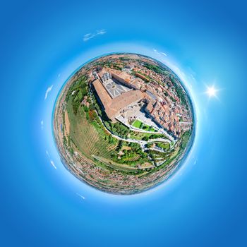 An image of a little planet Basilica della Santa Casa Loreto Italy