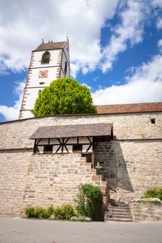 An image of the fortified church at Bergfelden south Germany