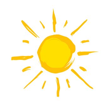 An illustration of a typical drawn yellow sun