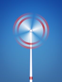 An image of a wind energy detail blue sky illustration