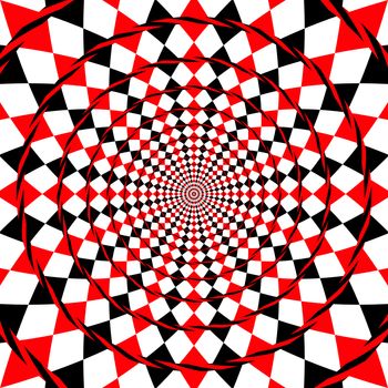 An illustration of an optical illusion fake spiral background