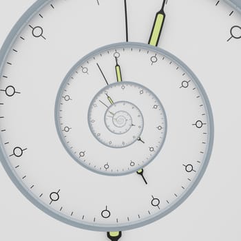 An illustration of a clock deadline spiral