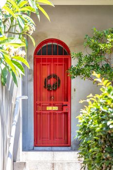 An image of a red door in Sydney Australia
