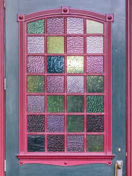 An image of a colorful door window