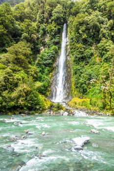 An image of the Thunder Creek Falls, New Zealand