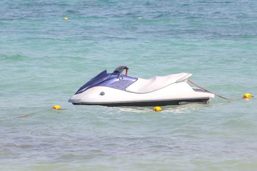 The jet ski stop on sea at thailand