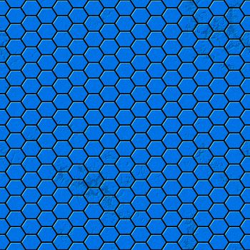An illustration of a seamless blue hexagon texture