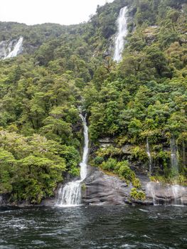 An image of a waterfall at Doubtful Sound Fiordland National Park New Zealand