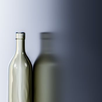 empty white bottle reflection background 3D illustration