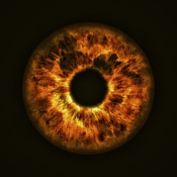 An illustration of a beautiful golden eye iris texture