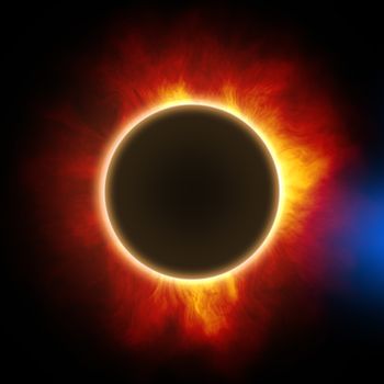 a total solar eclipse in space detail illustration