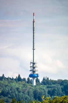 An image of a radio broadcast tower in the black forest area Kaiserstuhl Germany