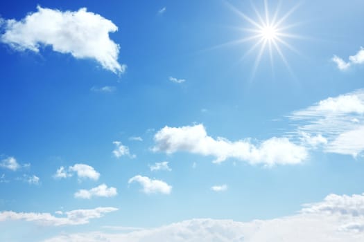 An image of a blue sky sun background