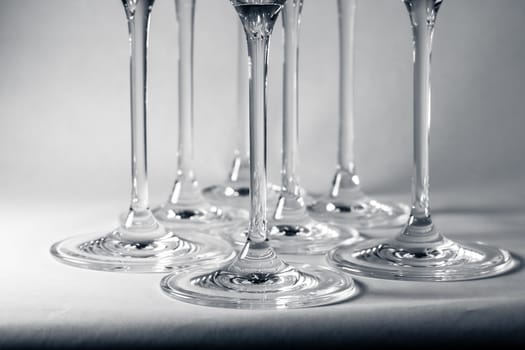 An image of wineglass detail black and white