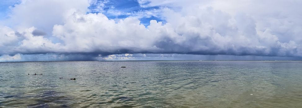 Stunning high resolution beach panorama taken on the paradise islands Seychelles.