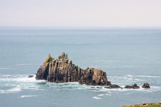 A photography of a rough coast in cornwall