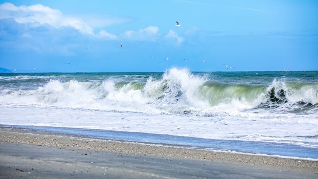 An image of a stormy ocean scenery background