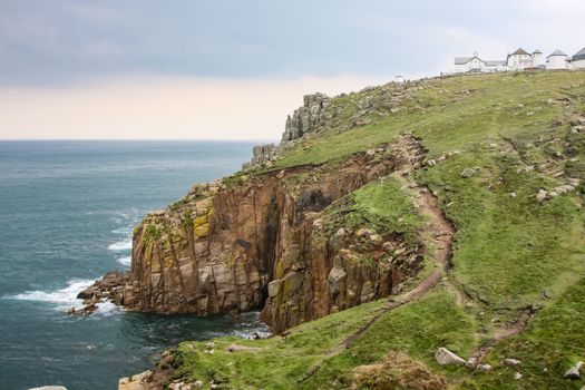 A photography of a rough coast in cornwall