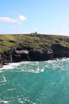 A photography of a rough coast in cornwall