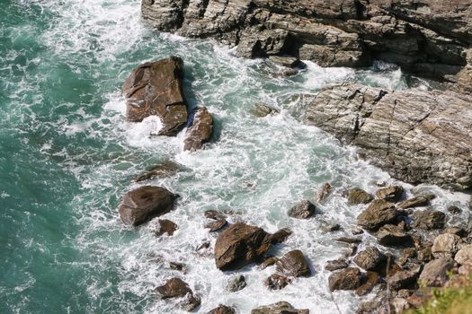 An image of a very rough coast at Cornwall Great Britain England