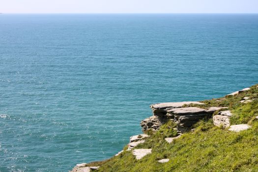 A photography of a rough coast in cornwall