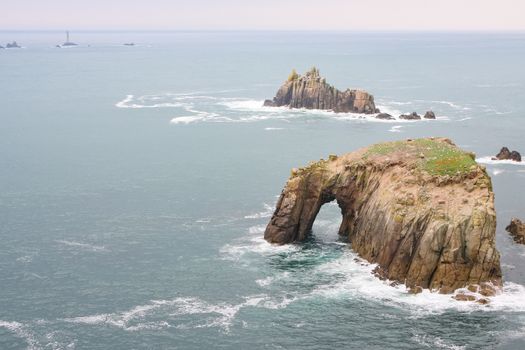 A photography of a rough coast in cornwall