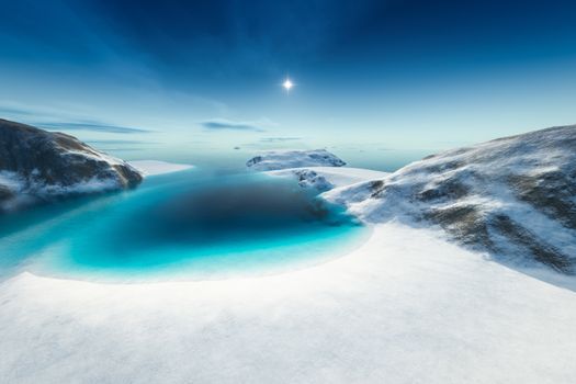 An image of a nice north pole scenery 3d illustration