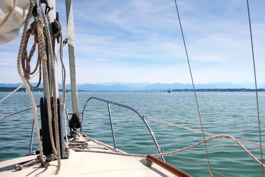 An image of a sailing boat at Starnberg Lake in Germany