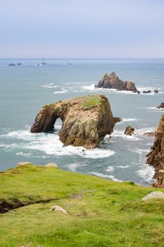 A photography of a rough coast in cornwall