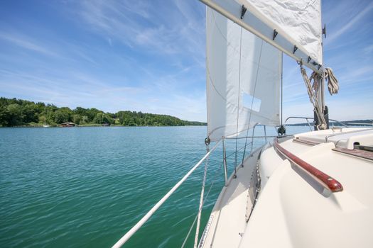 An image of a sailing boat at Starnberg Lake in Germany