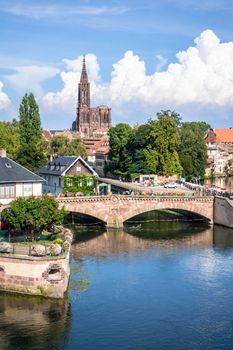 An image of a Strasbourg scenery water towers