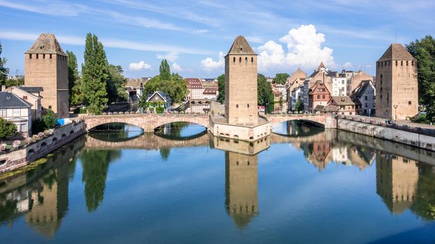 An image of a Strasbourg scenery water towers