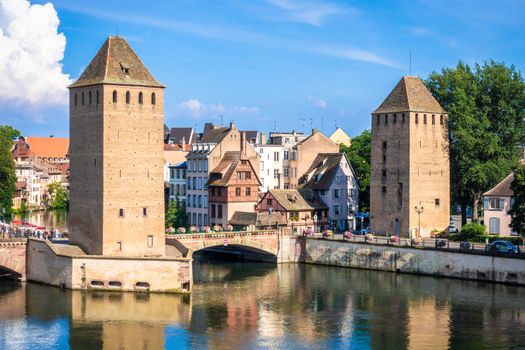 An image of a Strasbourg scenery water towers