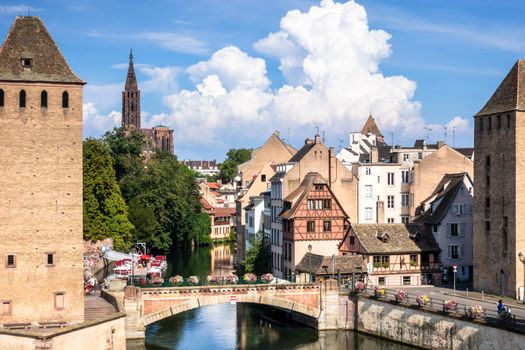 An image of a Strasbourg scenery water towers