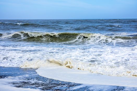 An image of a stormy ocean scenery background