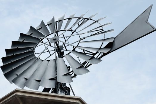 Close up of  a water pumping windmill